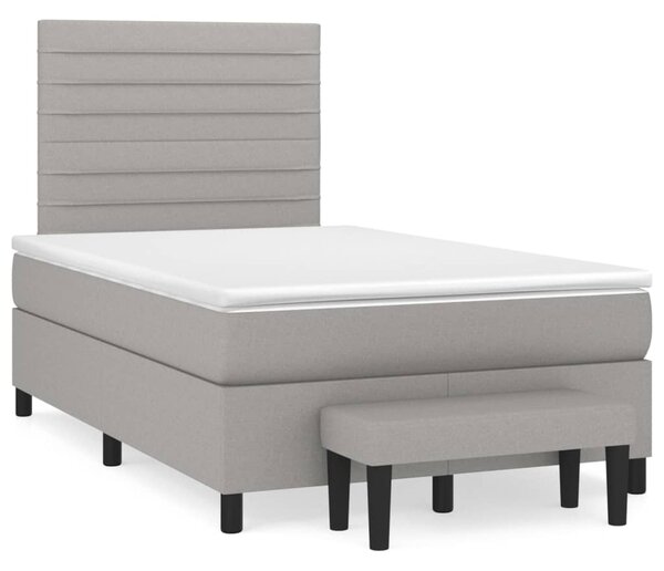 Box spring postel s matrací světle šedá 120 x 200 cm textil 3136661