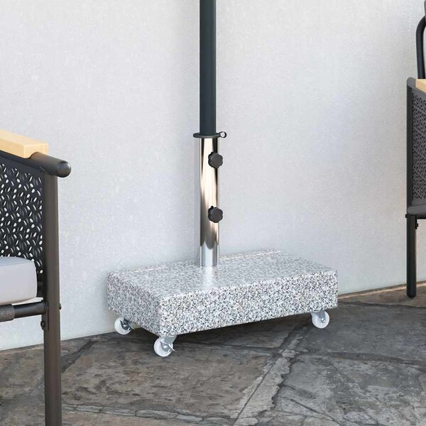 Stojan na slunečník světle šedý 45 x 25 x 8,3 cm žula 313666