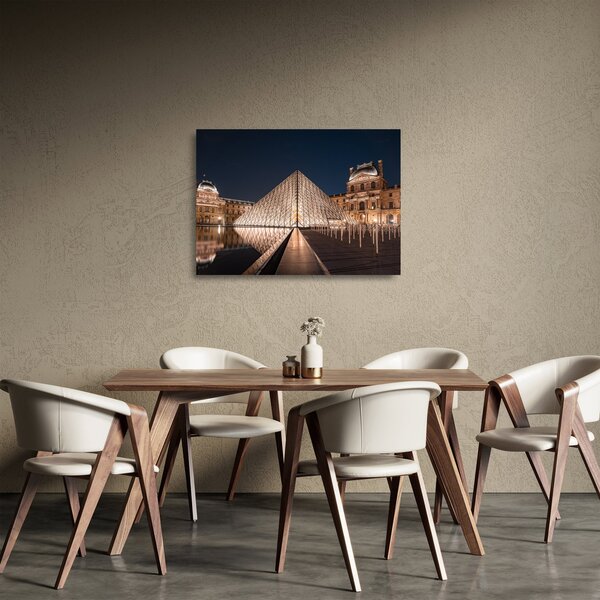 Skleněný obraz - Louvre v noci (70x50 cm)