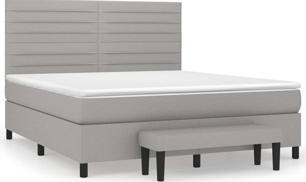 Box spring postel s matrací světle šedá 160 x 200 cm textil 3136685