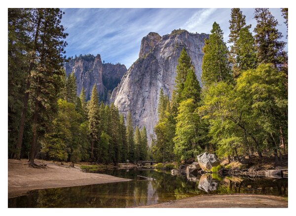 Skleněný obraz - Pod Yosemite skálou (70x50 cm)