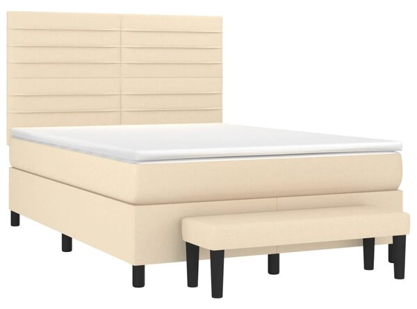 Box spring postel s matrací krémová 140x190 cm textil 3136674
