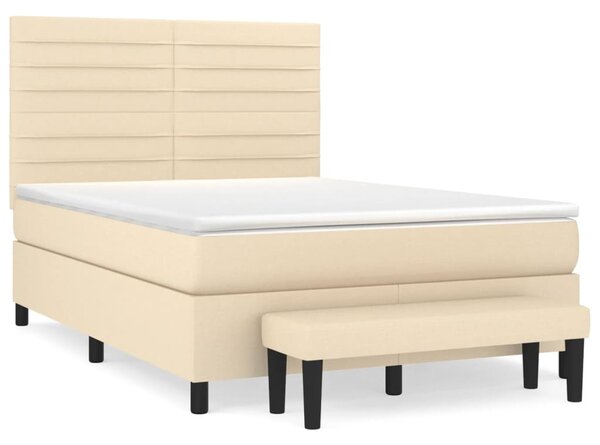 Box spring postel s matrací krémová 140x190 cm textil 3136674