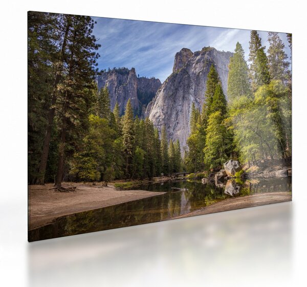 Skleněný obraz - Pod Yosemite skálou (70x50 cm)