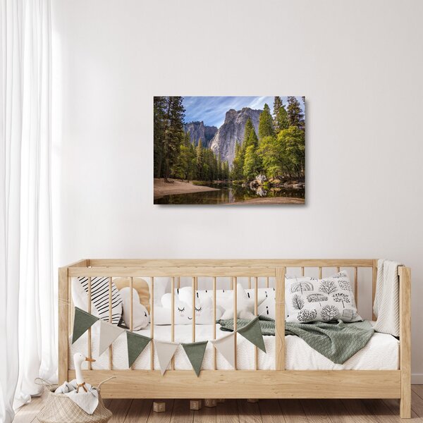 Skleněný obraz - Pod Yosemite skálou (70x50 cm)