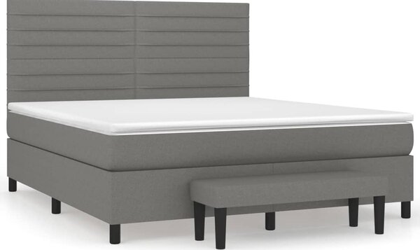 Box spring postel s matrací tmavě šedá 160x200 cm textil 3136686