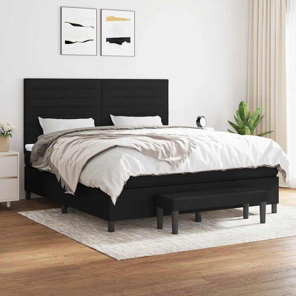 Box spring postel s matrací černá 180x200 cm textil 3136695