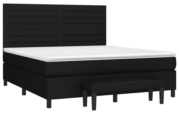 Box spring postel s matrací černá 180x200 cm textil 3136695