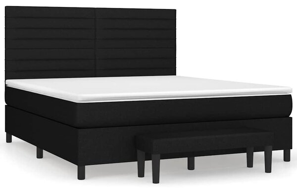 Box spring postel s matrací černá 180x200 cm textil 3136695