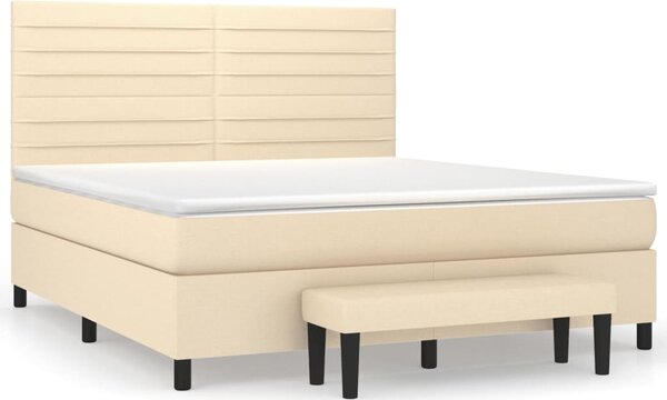 Box spring postel s matrací krémová 160x200 cm textil 3136690