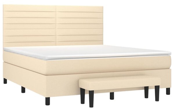 Box spring postel s matrací krémová 160x200 cm textil 3136690