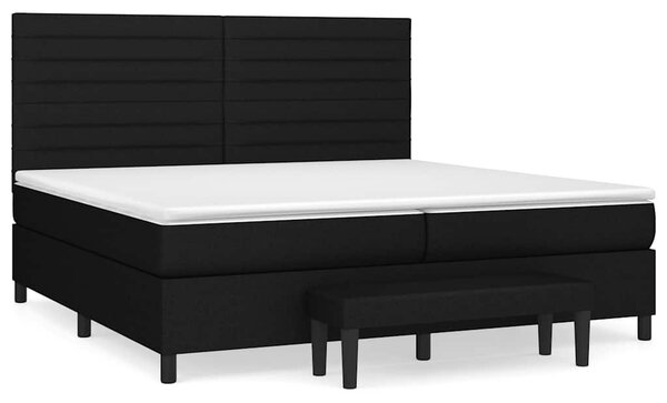 Box spring postel s matrací černá 200x200 cm textil 3136703