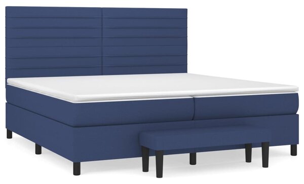 Box spring postel s matrací modrá 200x200 cm textil 3136707