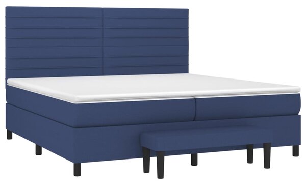 Box spring postel s matrací modrá 200x200 cm textil 3136707