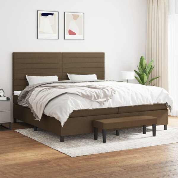 Box spring postel s matrací tmavě hnědá 200x200 cm textil 3136704