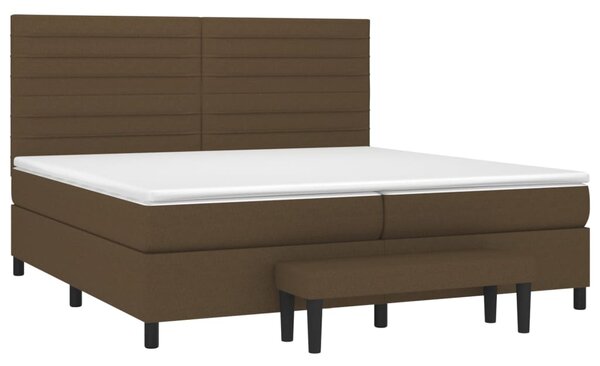 Box spring postel s matrací tmavě hnědá 200x200 cm textil 3136704