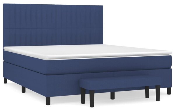 Box spring postel s matrací modrá 160x200 cm textil 3136771