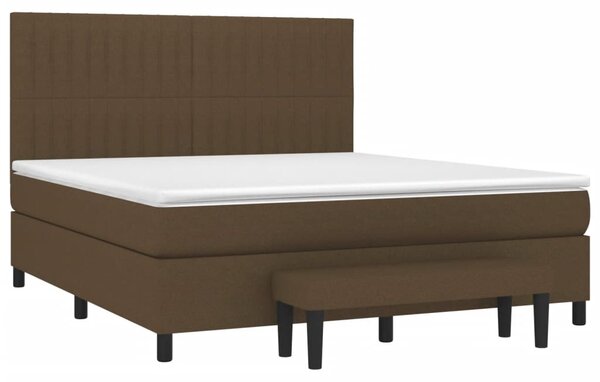 Box spring postel s matrací tmavě hnědá 160x200 cm textil 3136768