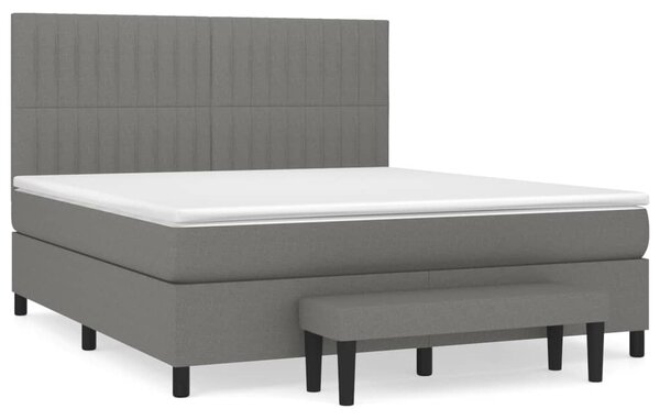 Box spring postel s matrací tmavě šedá 160x200 cm textil 3136766