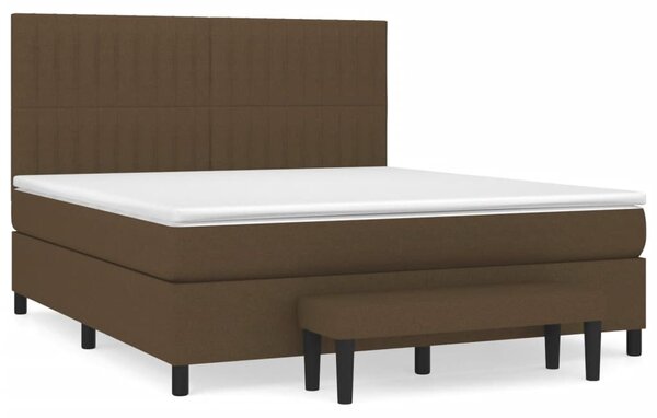 Box spring postel s matrací tmavě hnědá 160x200 cm textil 3136768