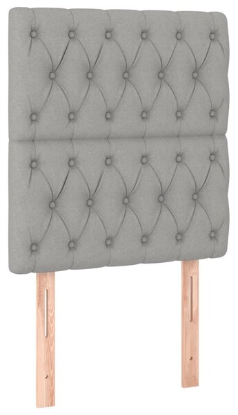 Box spring postel s matrací světle šedá 80 x 200 cm textil 3136789