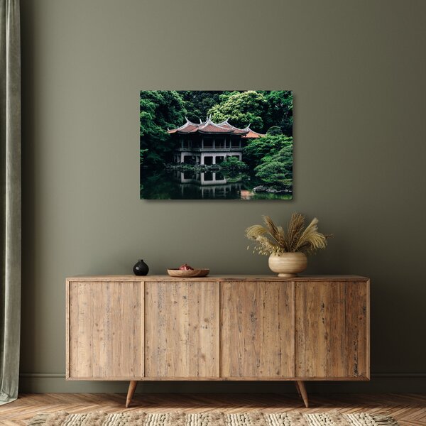 Skleněný obraz z japonské národní zahrady (70x50 cm)