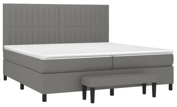 Box spring postel s matrací tmavě šedá 200x200 cm textil 3136782