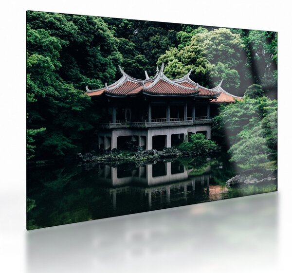 Skleněný obraz z japonské národní zahrady (70x50 cm)