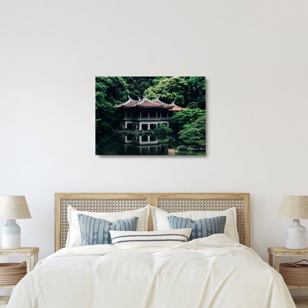 Skleněný obraz z japonské národní zahrady (70x50 cm)