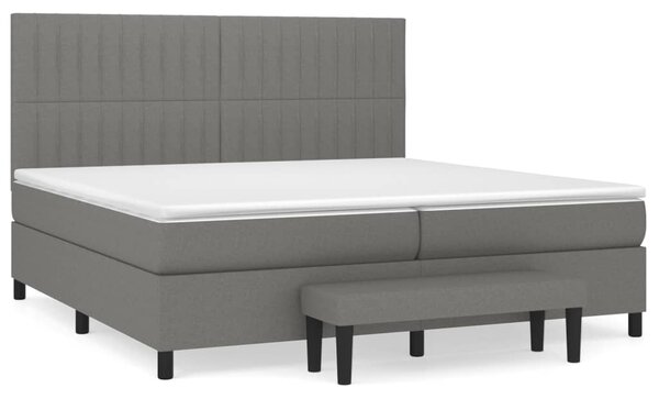 Box spring postel s matrací tmavě šedá 200x200 cm textil 3136782