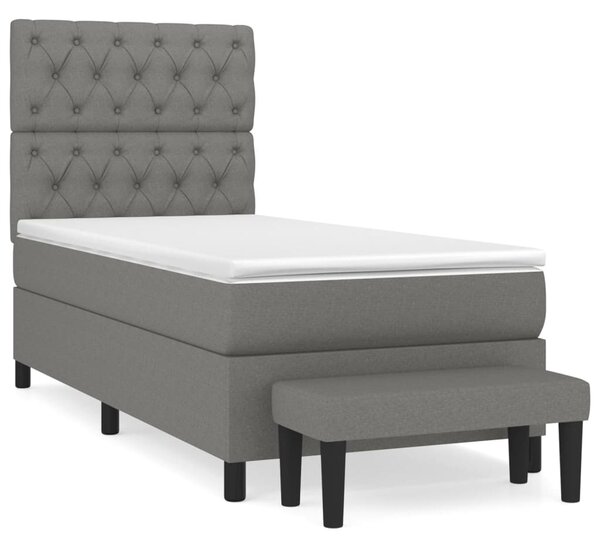 Box spring postel s matrací tmavě šedá 80 x 200 cm textil 3136790