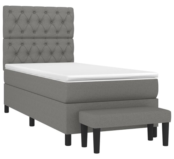 Box spring postel s matrací tmavě šedá 80 x 200 cm textil 3136790