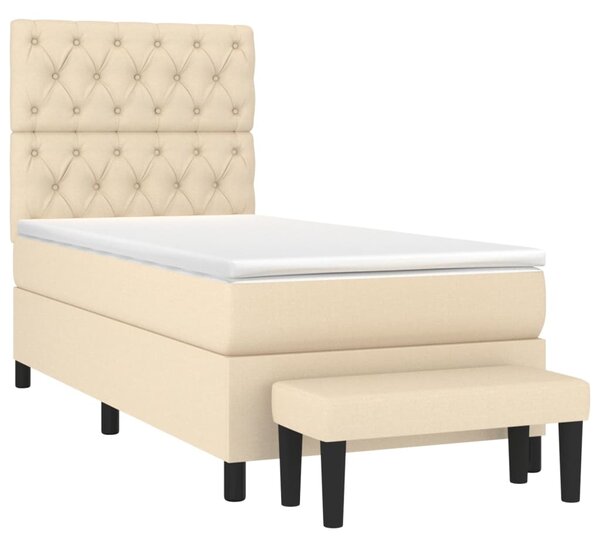 Box spring postel s matrací krémová 80 x 200 cm textil 3136794