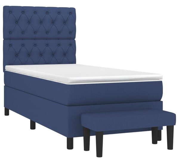 Box spring postel s matrací modrá 80x200 cm textil 3136795