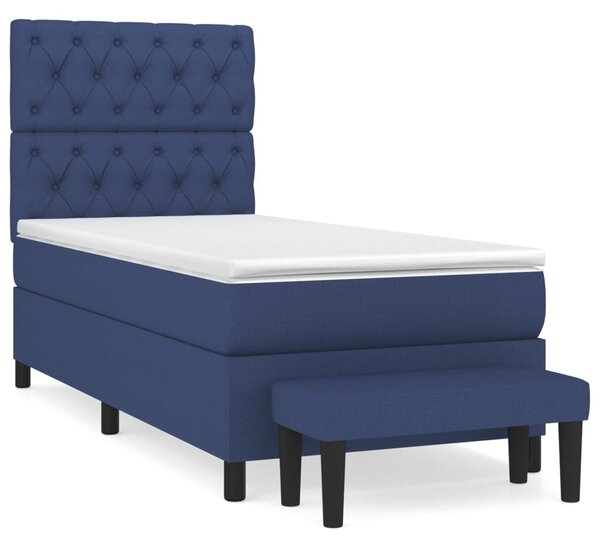 Box spring postel s matrací modrá 80x200 cm textil 3136795