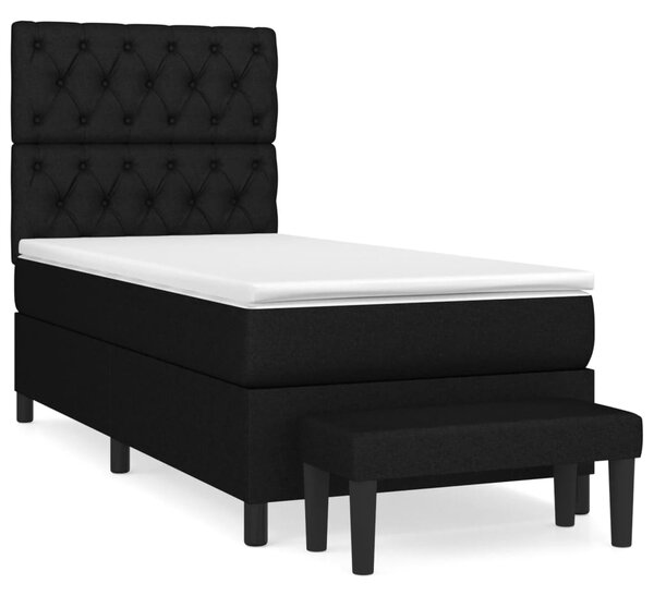 Box spring postel s matrací černá 80 x 200 cm textil 3136791