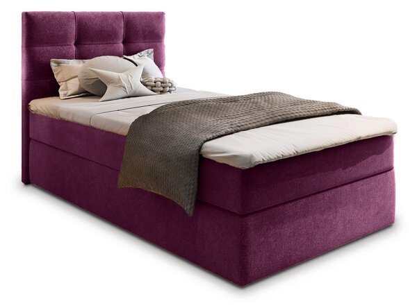 Čalouněná postel boxspring GLORIEN 80x200 cm purpurová Matrace: Matrace Bonell pružinová