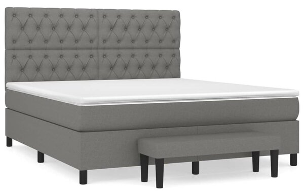 Box spring postel s matrací tmavě šedá 160x200 cm textil 3136846