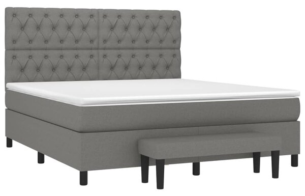 Box spring postel s matrací tmavě šedá 160x200 cm textil 3136846