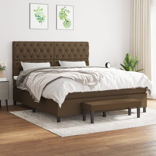 Box spring postel s matrací tmavě hnědá 160x200 cm textil 3136848
