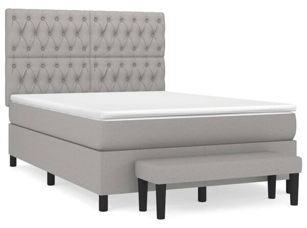 Box spring postel s matrací světle šedá 140 x 200 cm textil 3136837