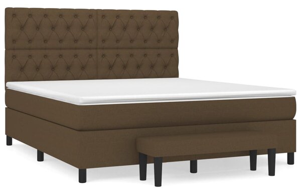 Box spring postel s matrací tmavě hnědá 160x200 cm textil 3136848