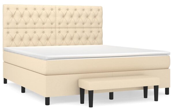Box spring postel s matrací krémová 160x200 cm textil 3136850