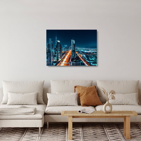 Skleněný obraz - Dubajská noc (70x50 cm)