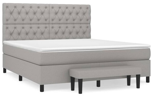 Box spring postel s matrací světle šedá 160 x 200 cm textil 3136845