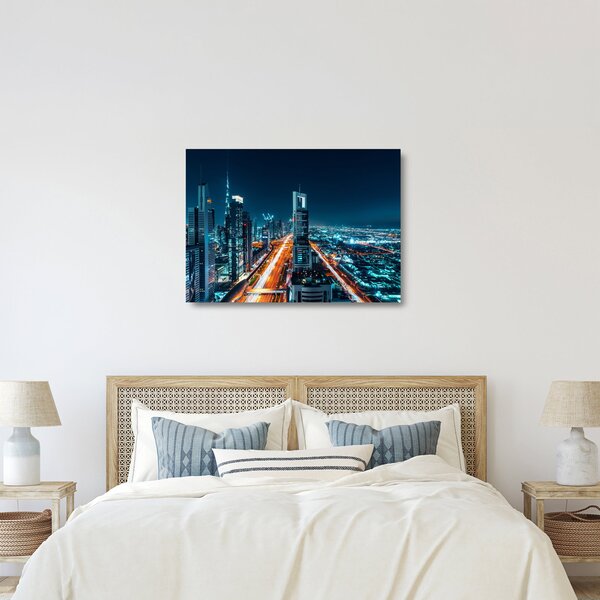 Skleněný obraz - Dubajská noc (70x50 cm)