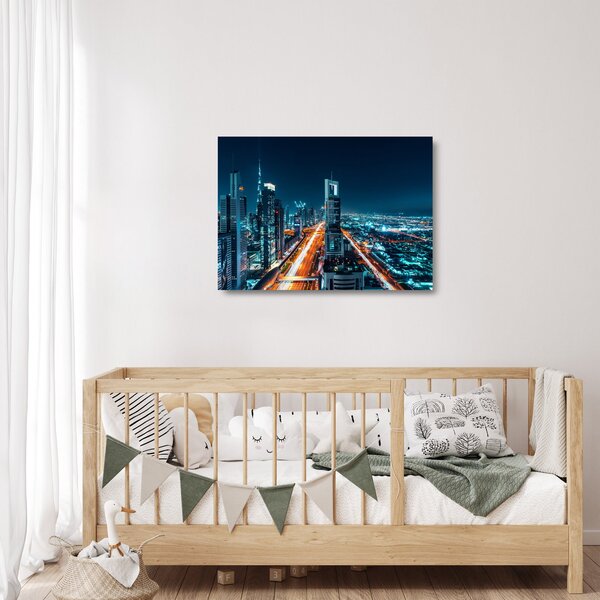 Skleněný obraz - Dubajská noc (70x50 cm)