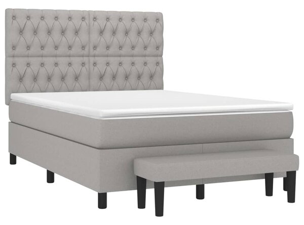 Box spring postel s matrací světle šedá 140 x 200 cm textil 3136837