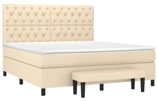 Box spring postel s matrací krémová 160x200 cm textil 3136850