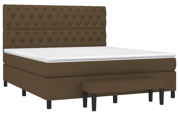 Box spring postel s matrací tmavě hnědá 160x200 cm textil 3136848